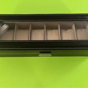 Black Leather Watch Box